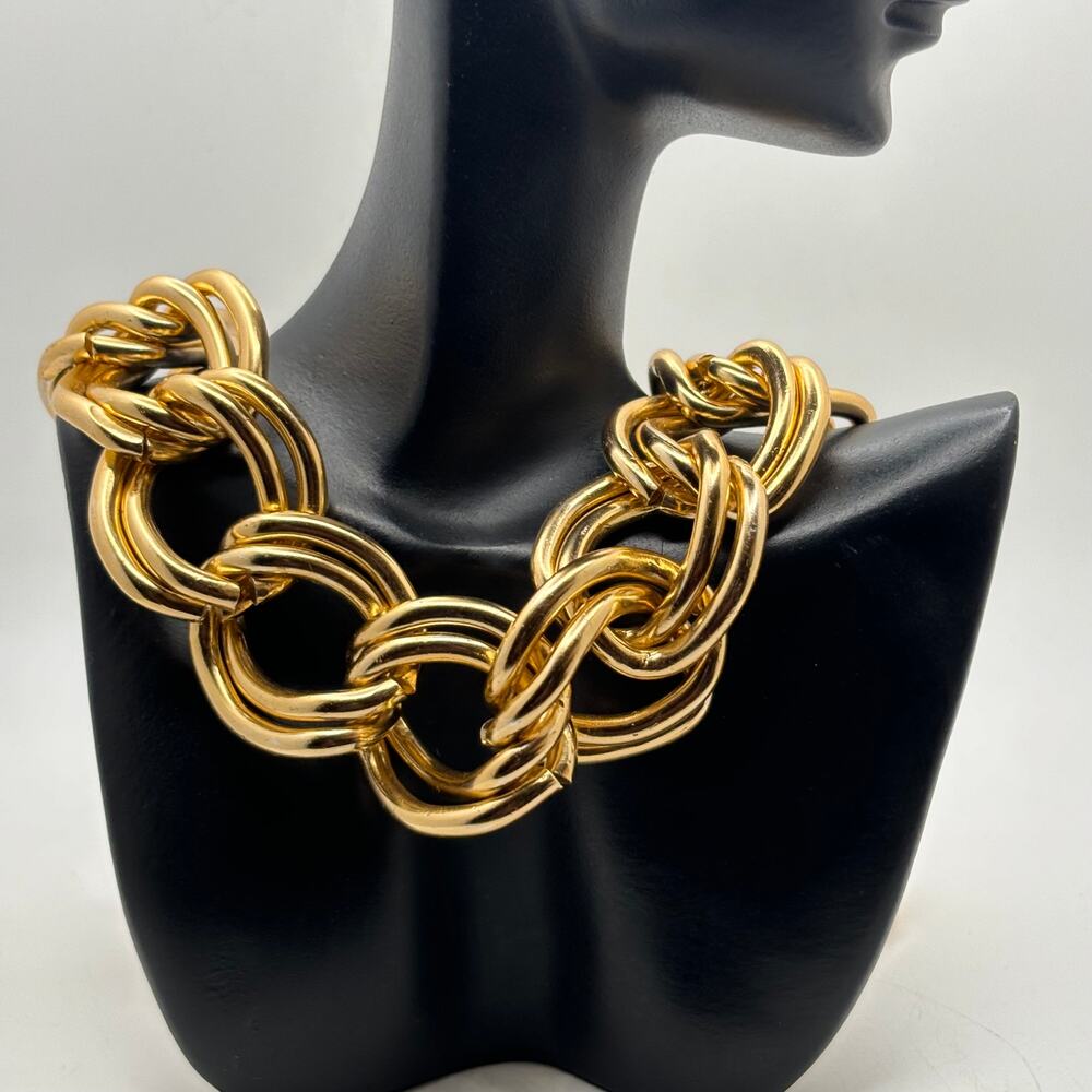 Statement Gold Link Necklace - Bold Chunky Chain